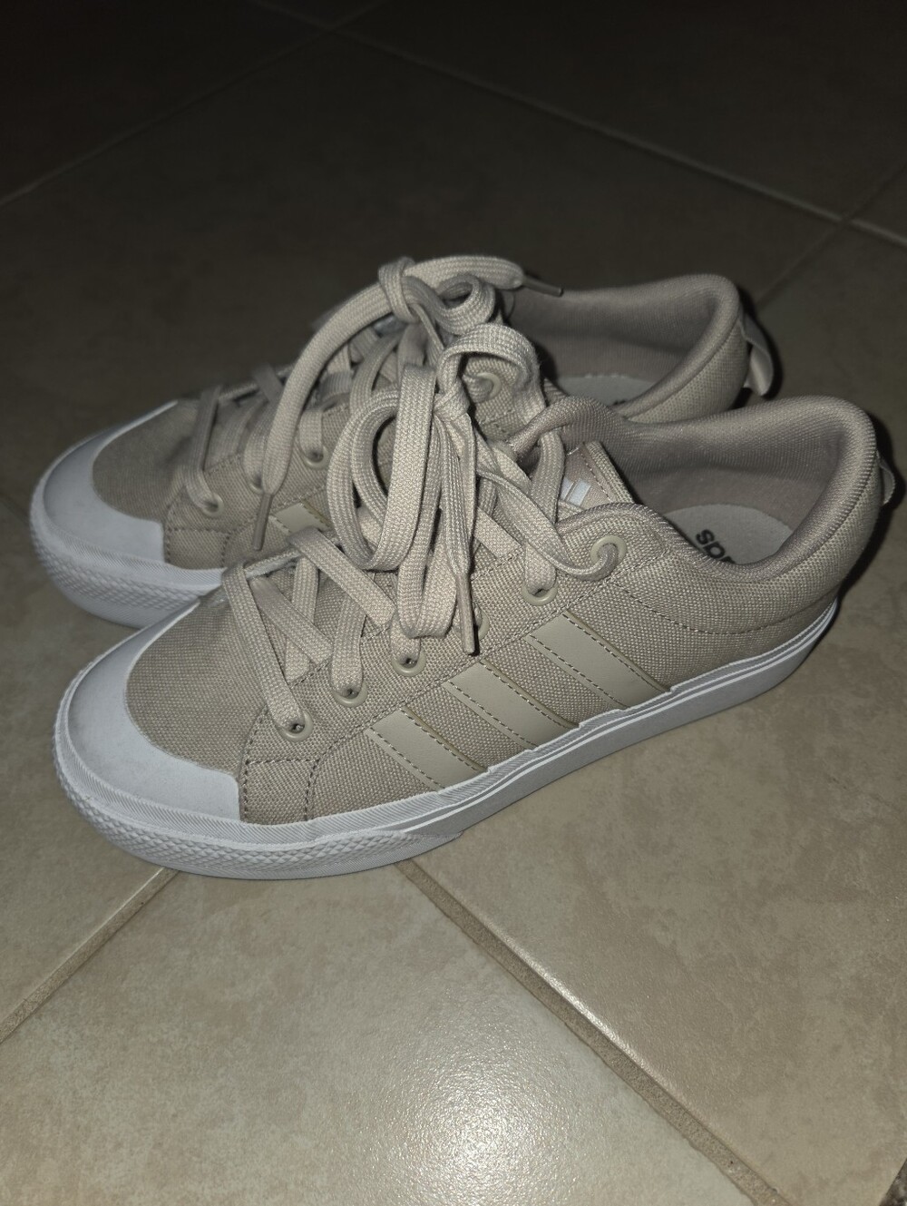 adidas Women’s Neutral Beige Canvas Low-Top Sneakers